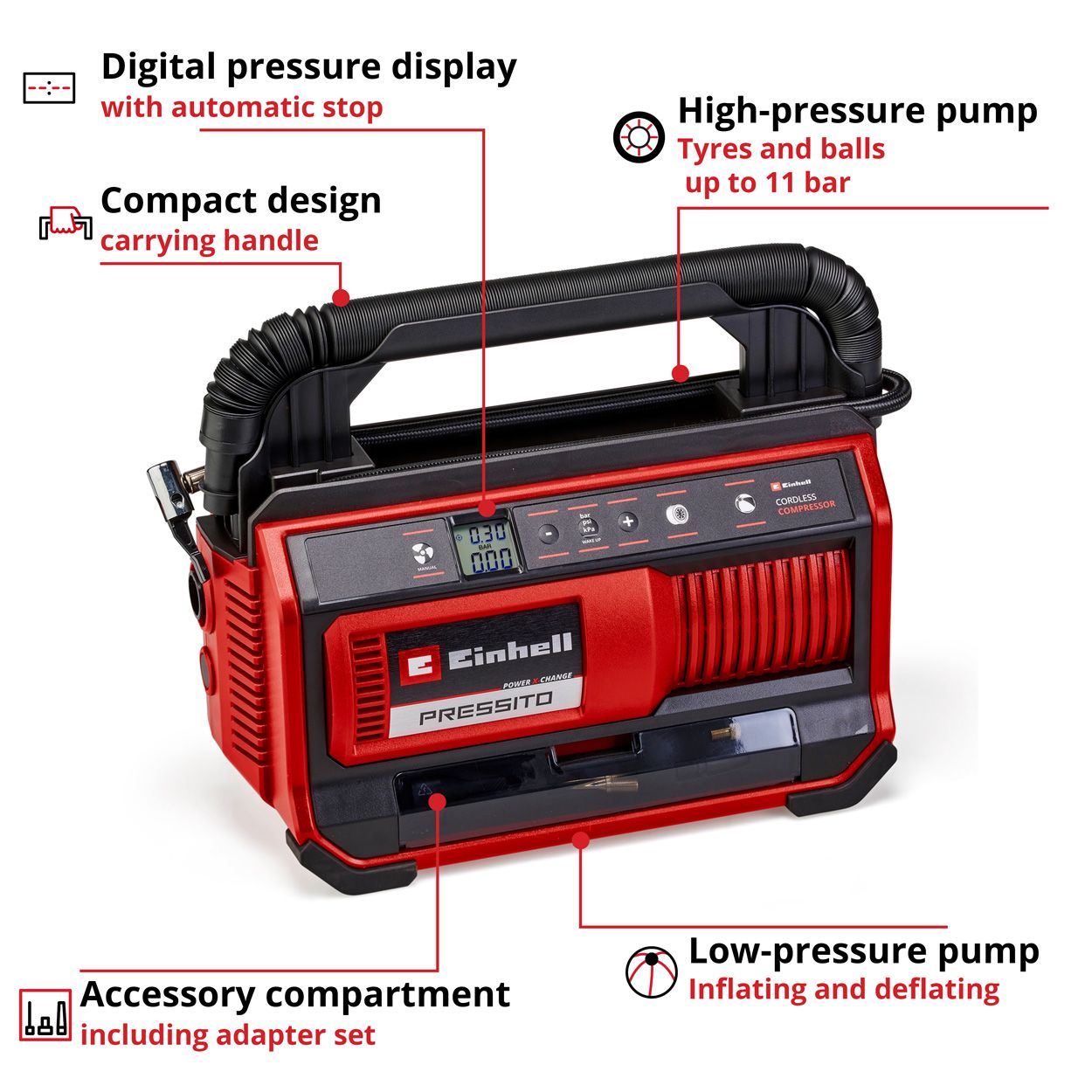 Einhell 18v PRESSITO 18/25 Cordless Air Compressor