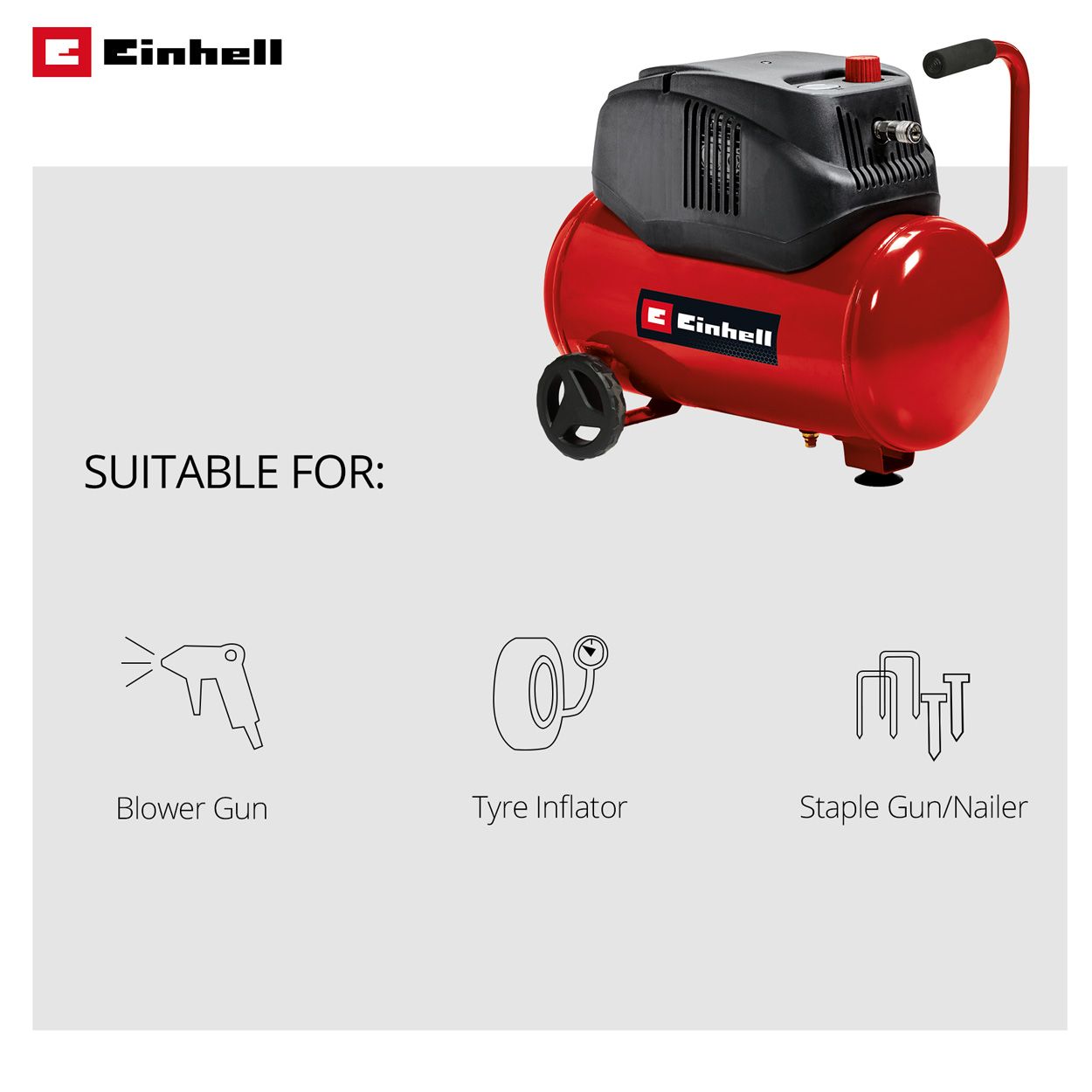 Einhell 1.5HP 24 Litre 8 Bar Oil Free Compressor 