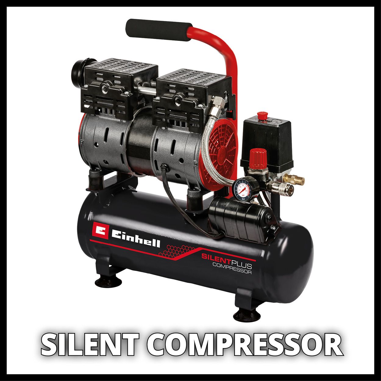 0.75HP 6 Litre 8 Bar Silent Oil Free Compressor 