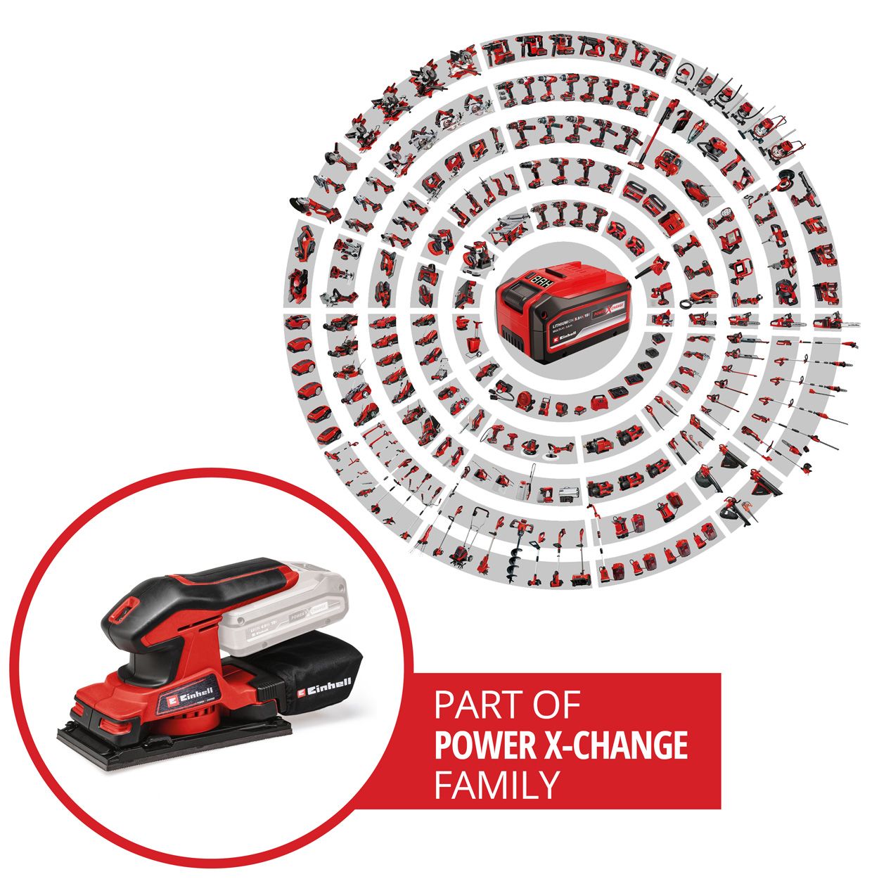 Einhell Cordless Orbital Sander 187x94mm