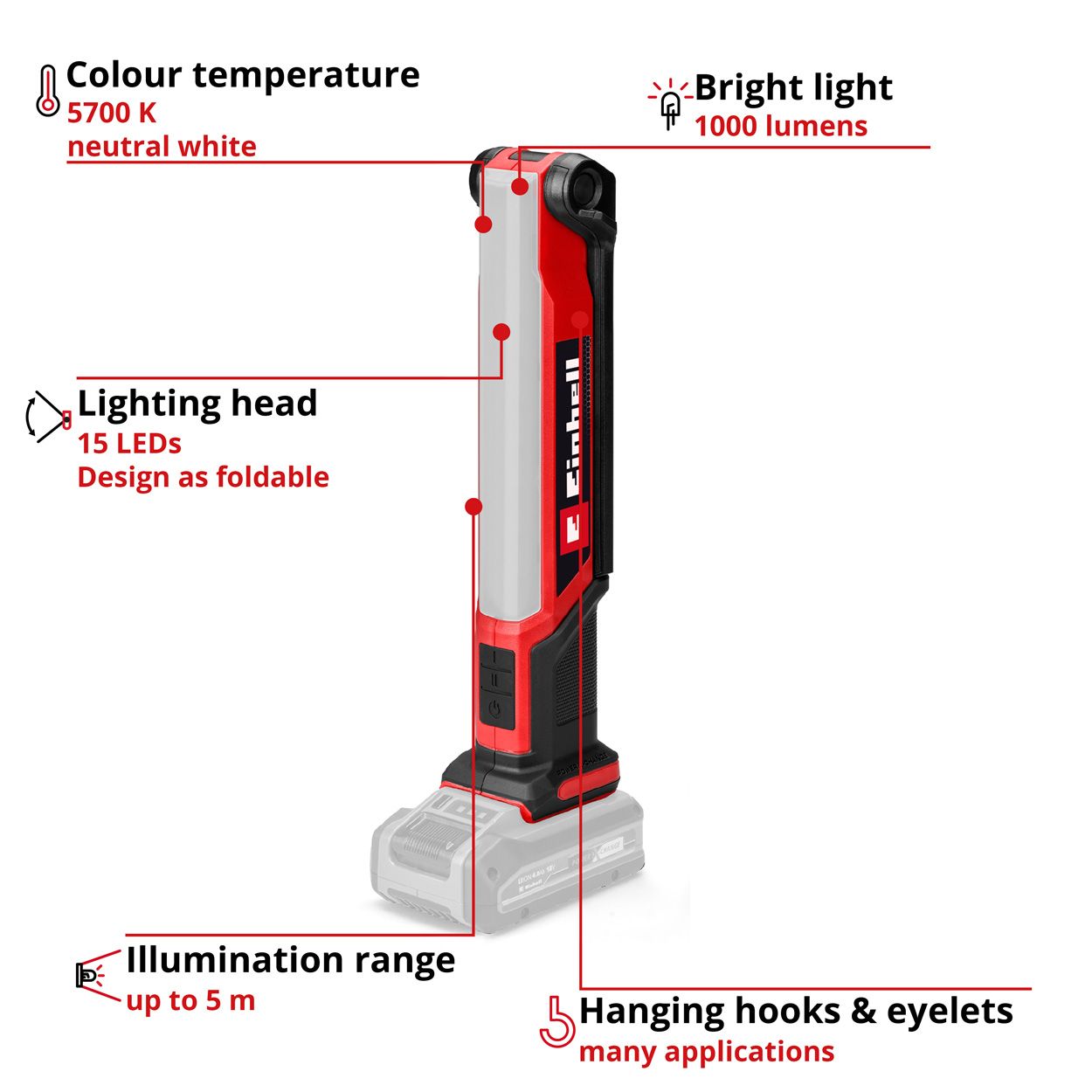 Einhell Cordless Light LED 1000 LM