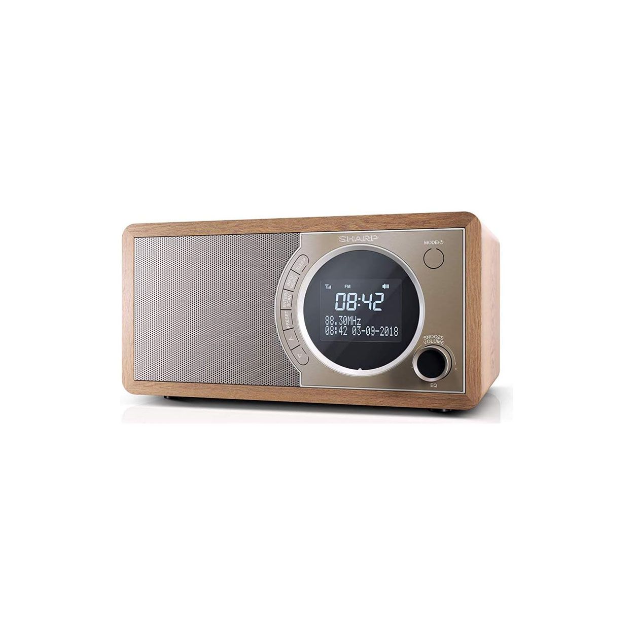 Sharp Mono digital radio - Brown