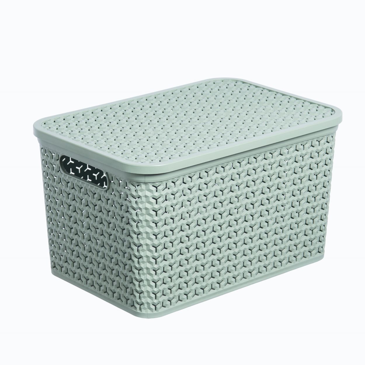 LARGE URBAN STORE BASKET WITH LID IN LILYPAD GREEN