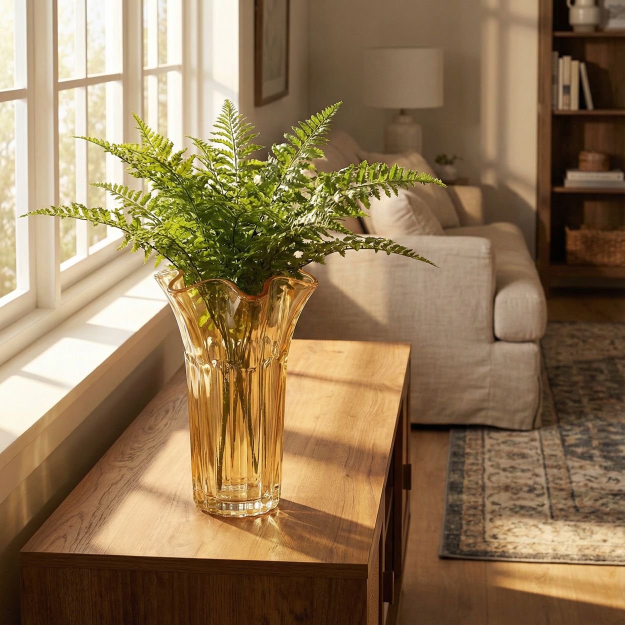 Glass Vase  Yellow
