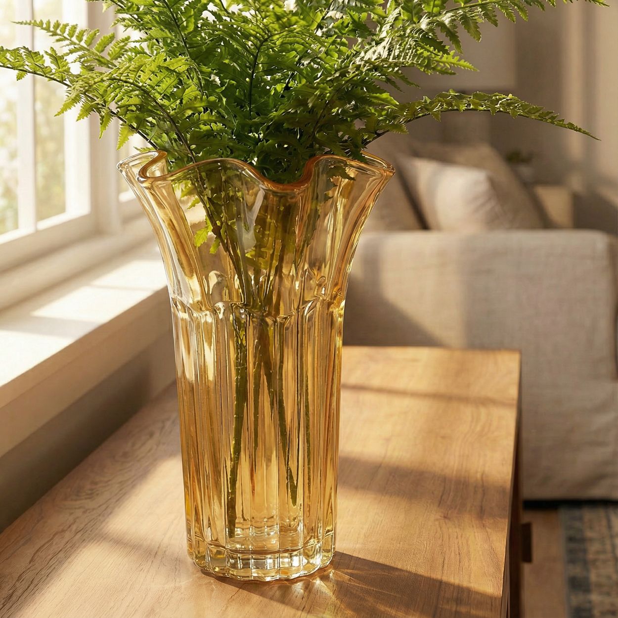 Glass Vase  Yellow