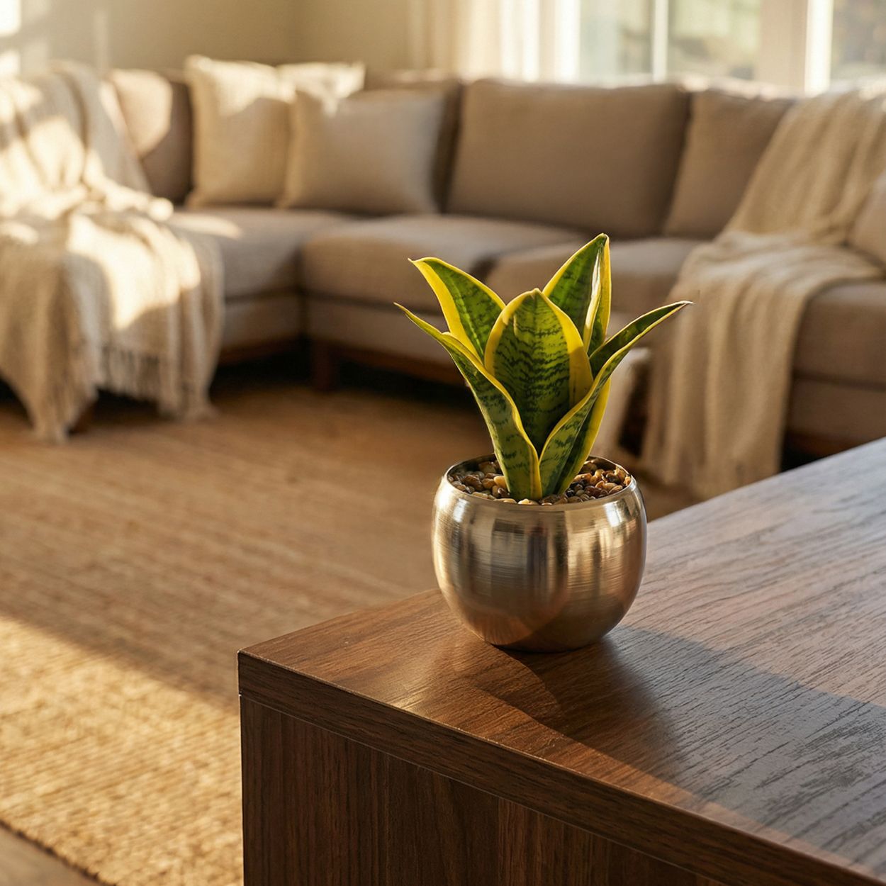 Artificial Plant in Silver Pot