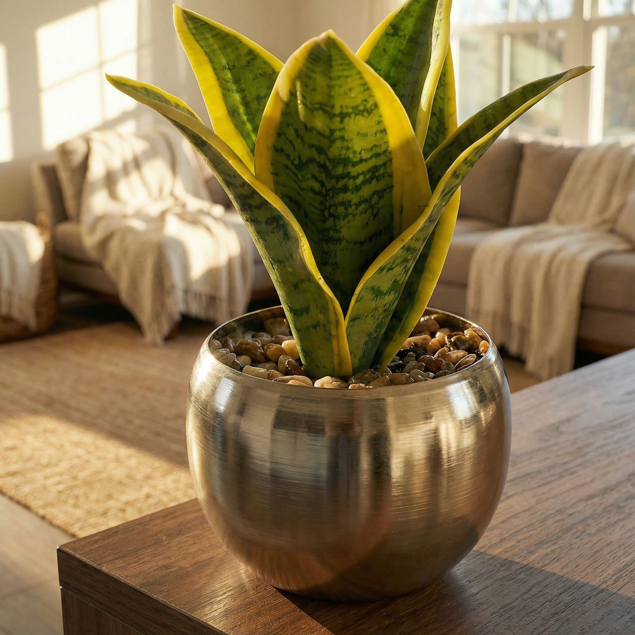 Artificial Plant in Silver Pot