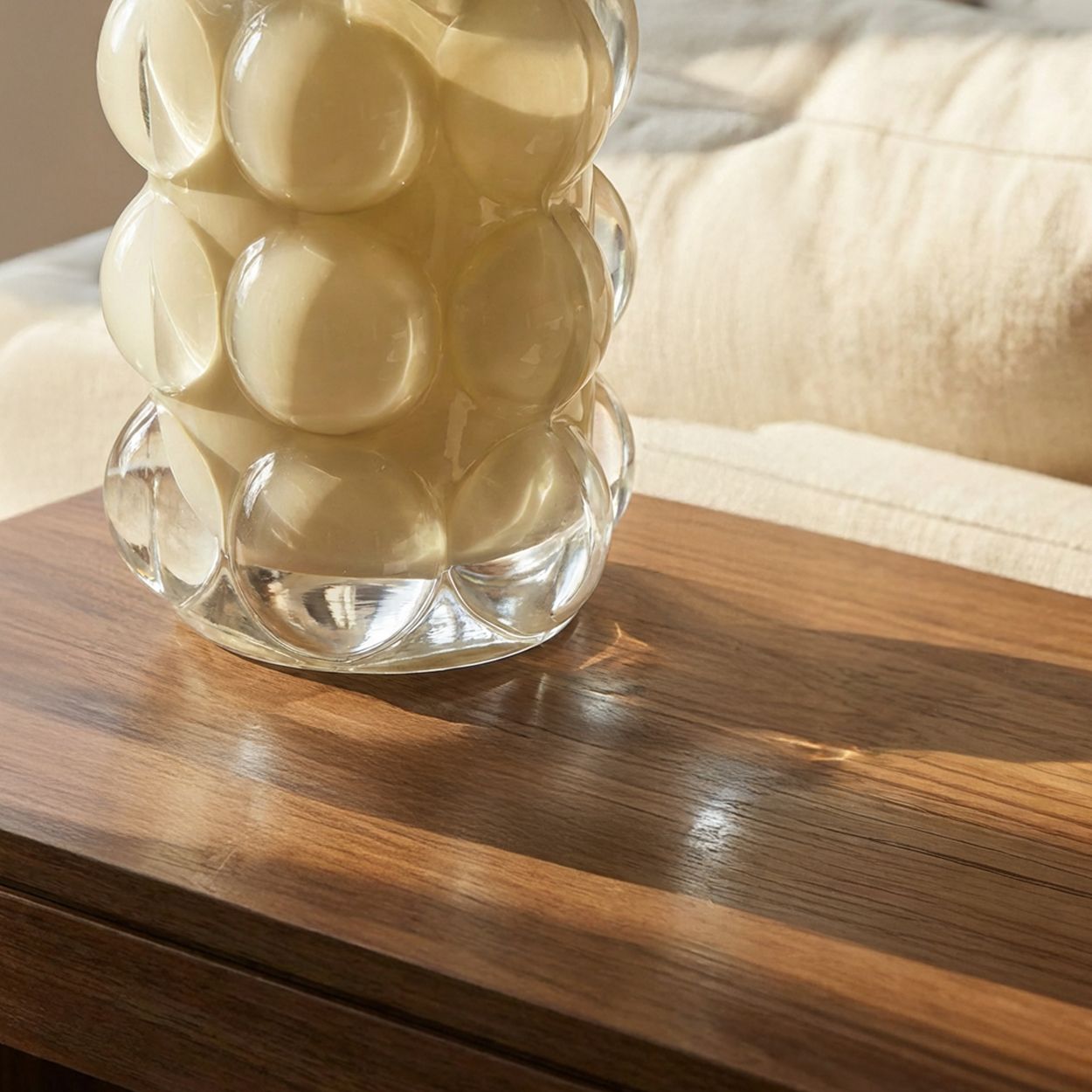 Glass Candle Holder Yellow