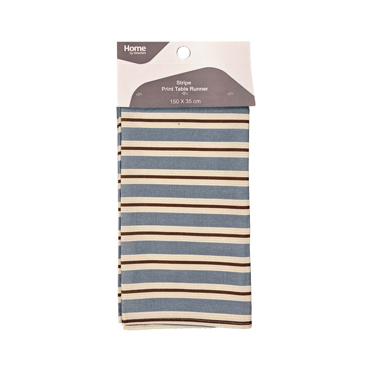 Printed Table Runner Blue Stripe