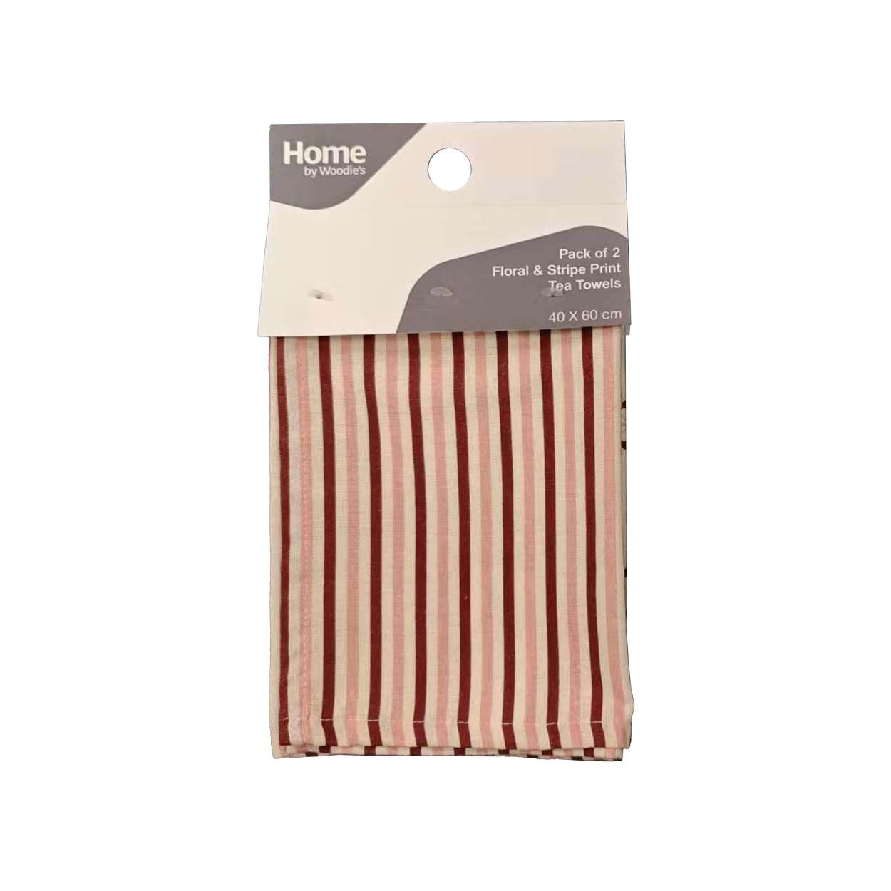 FLORAL & STRIPE 2PK TEA TOWELS PINKS