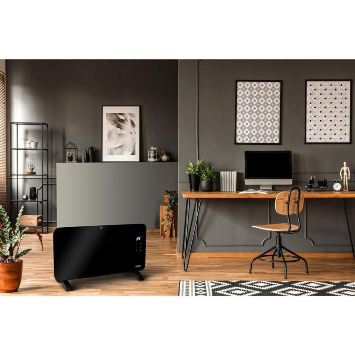 Princess Smart Glass Panel Heater 1500W Black