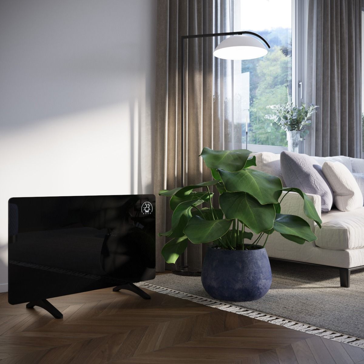 Princess Smart Infrared Glass Panel Heater Black