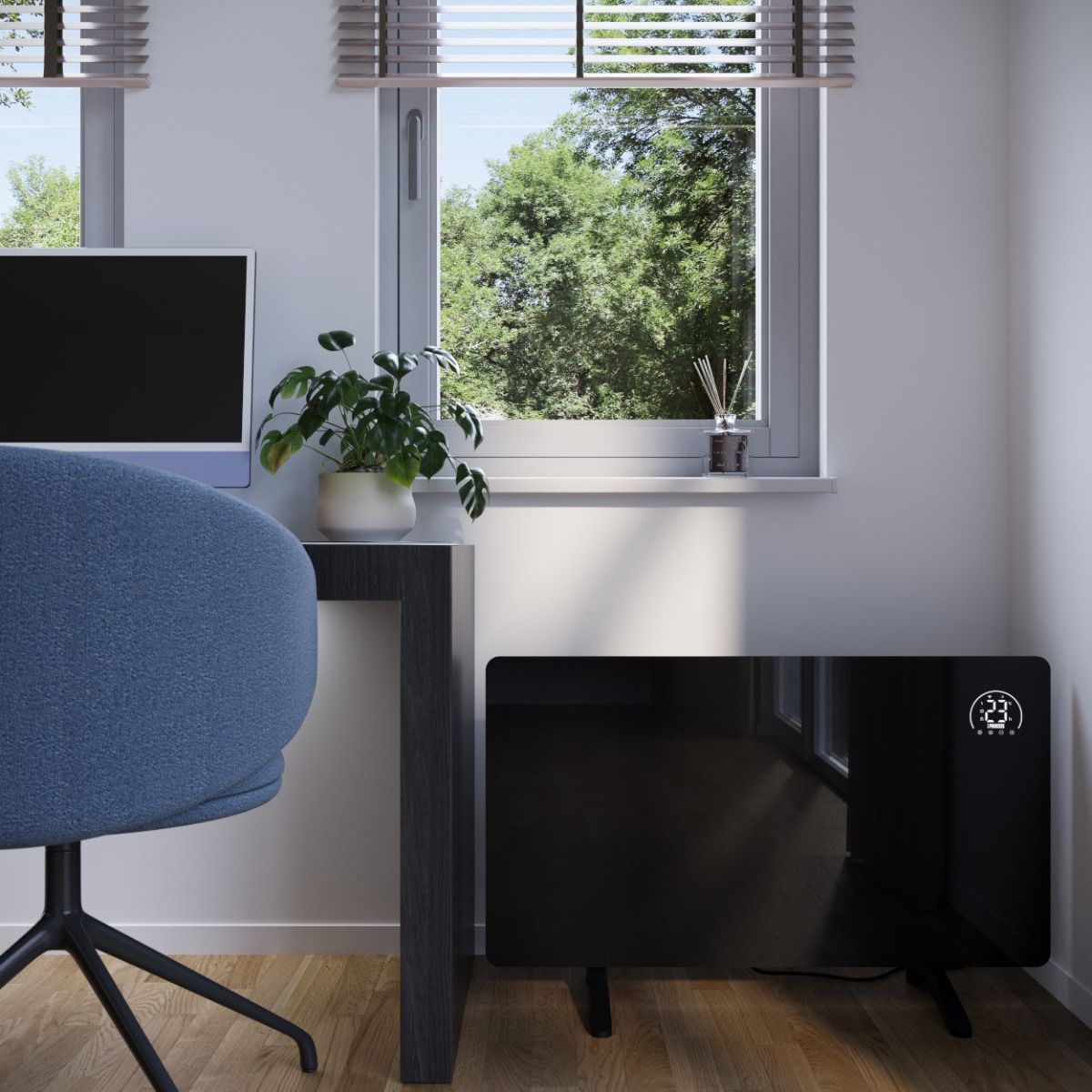 Princess Smart Infrared Glass Panel Heater Black