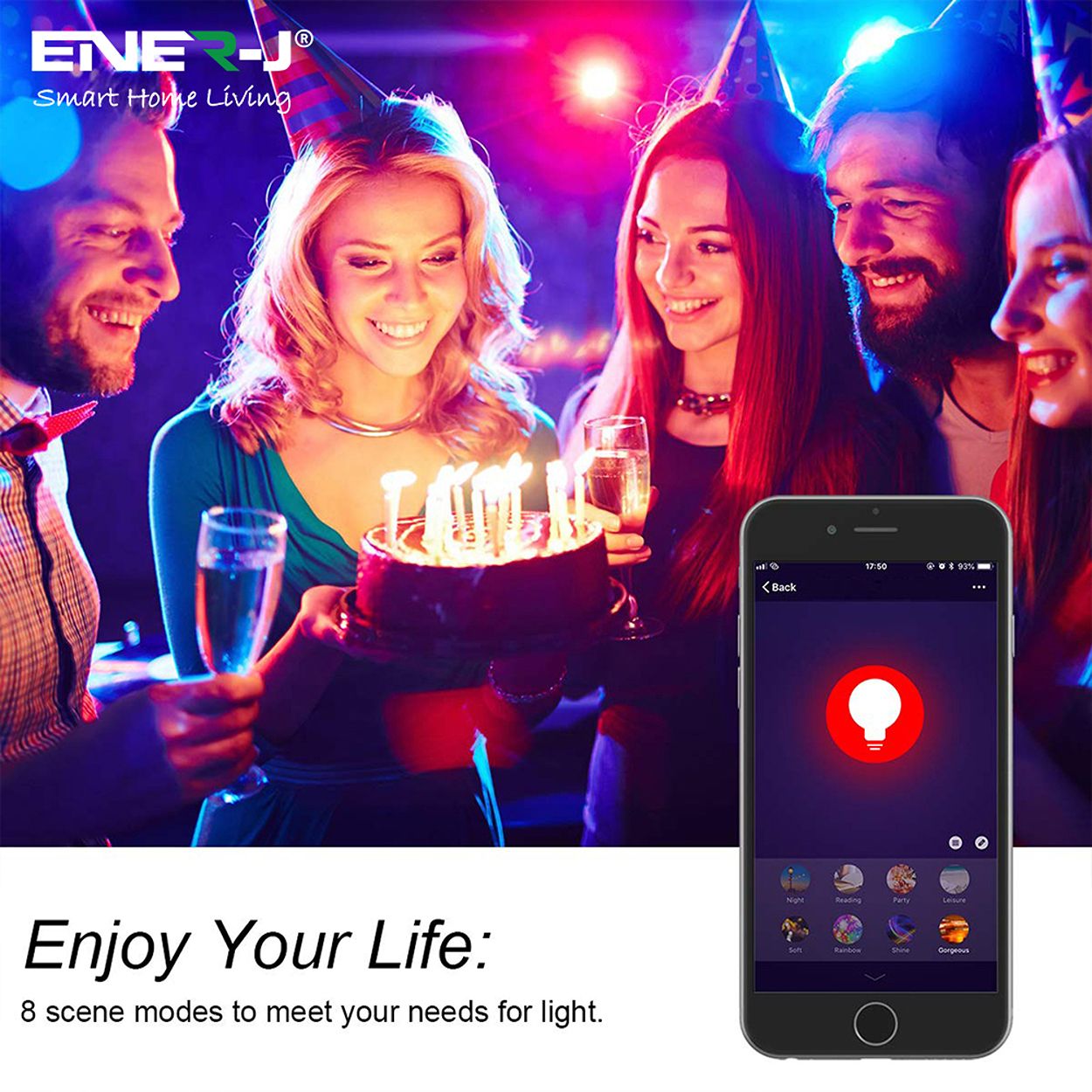 Smart WiFi 9W LED Bulb B22 Base, 2700K-6500K RGB Dimmable Colour Changing, Pack of 3