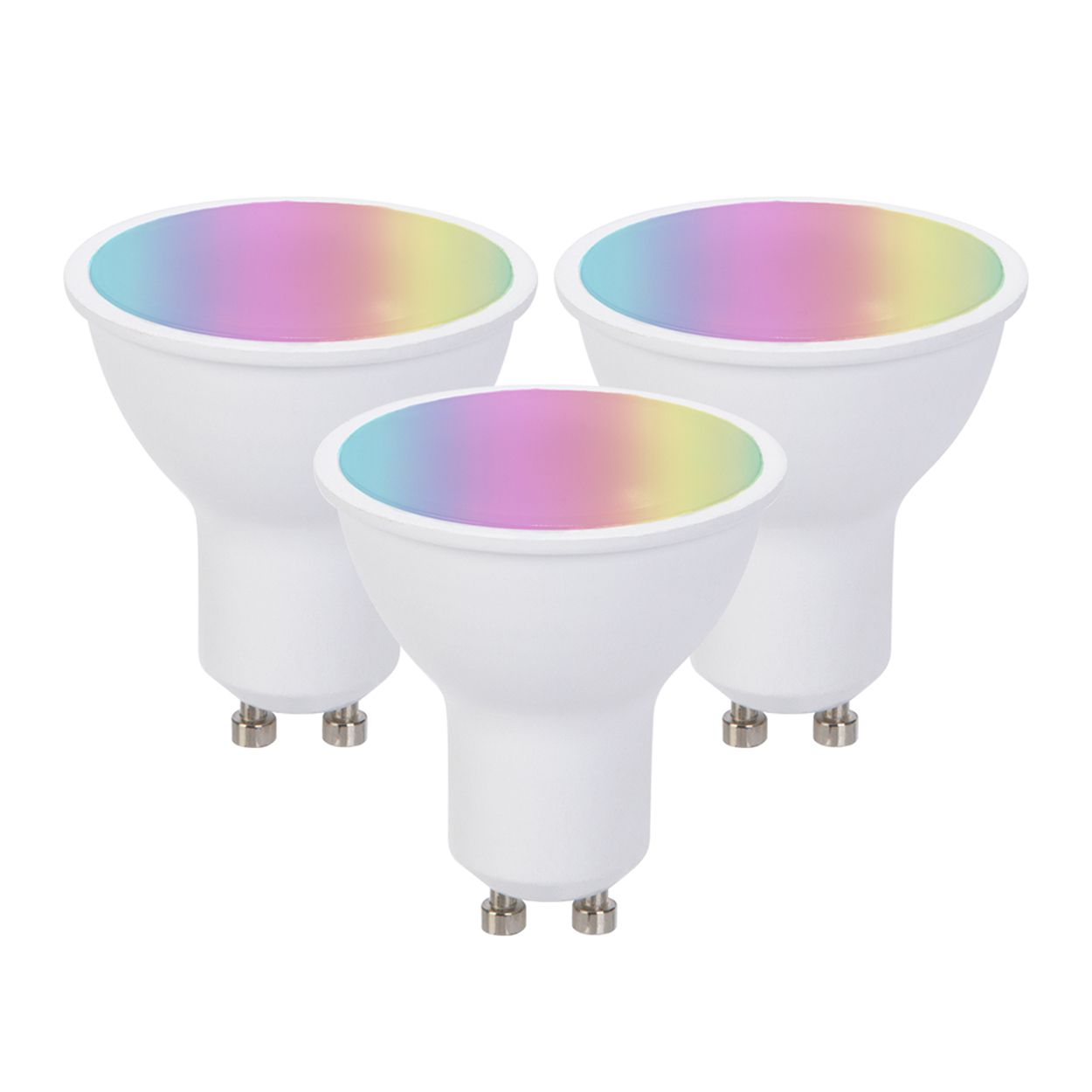 Smart WiFi 5W GU10 LED Lamp, 2700K-6500K RGB Dimmable Colour Changing, Pack of 3