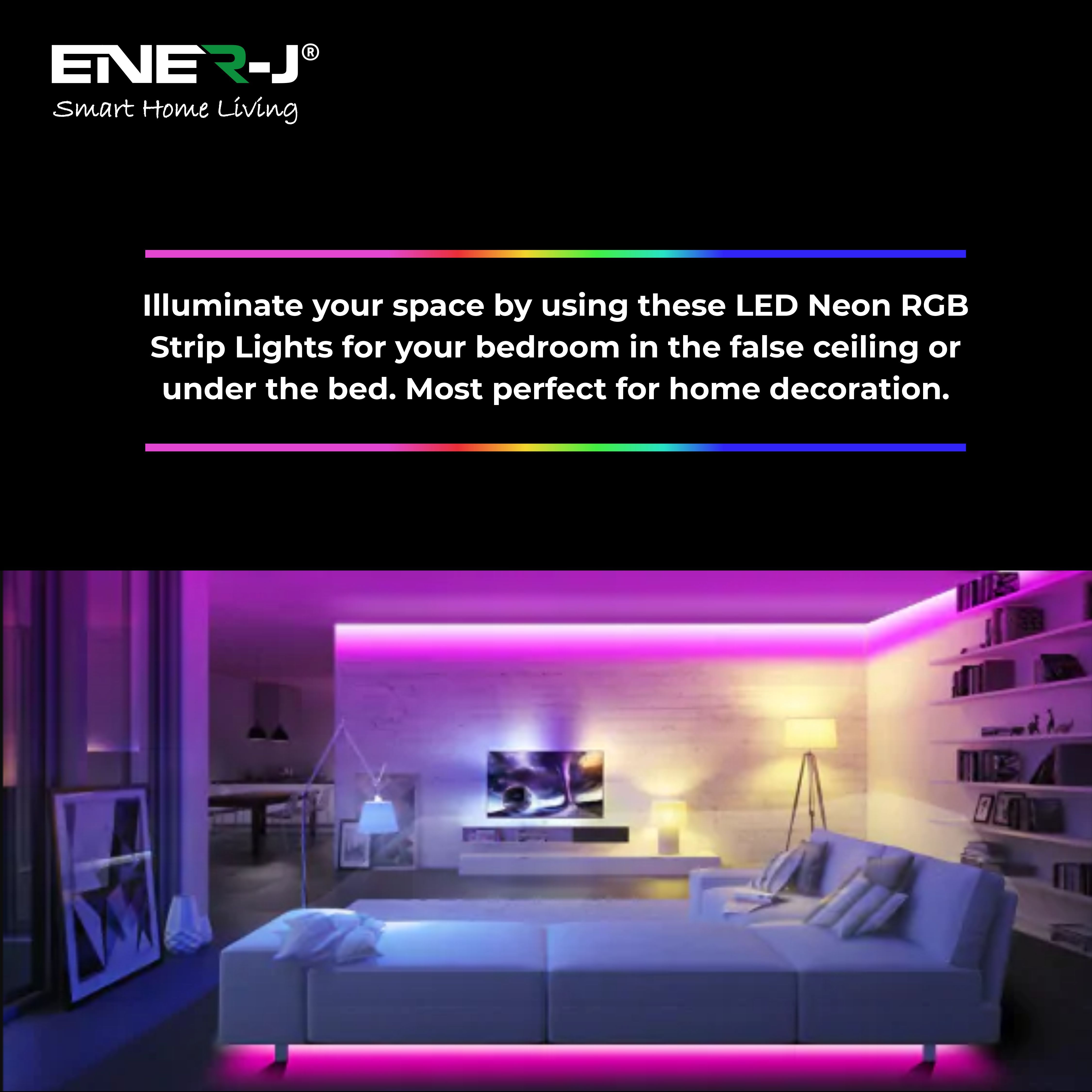 Smart WiFi RGB Neon LED Strip IP65 - 3 Meters, Plug & Play