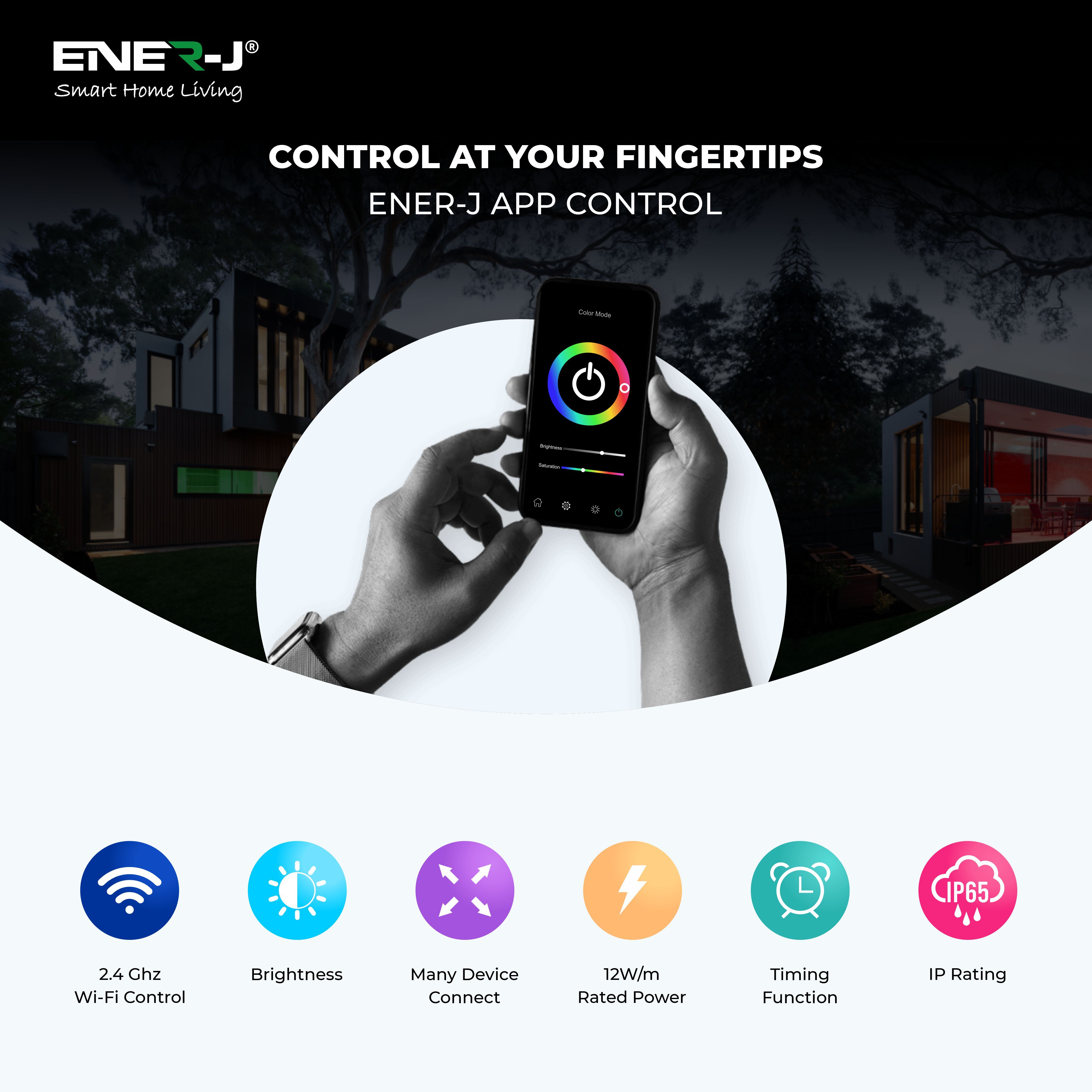 Smart WiFi RGB Neon LED Strip IP65 - 3 Meters, Plug & Play