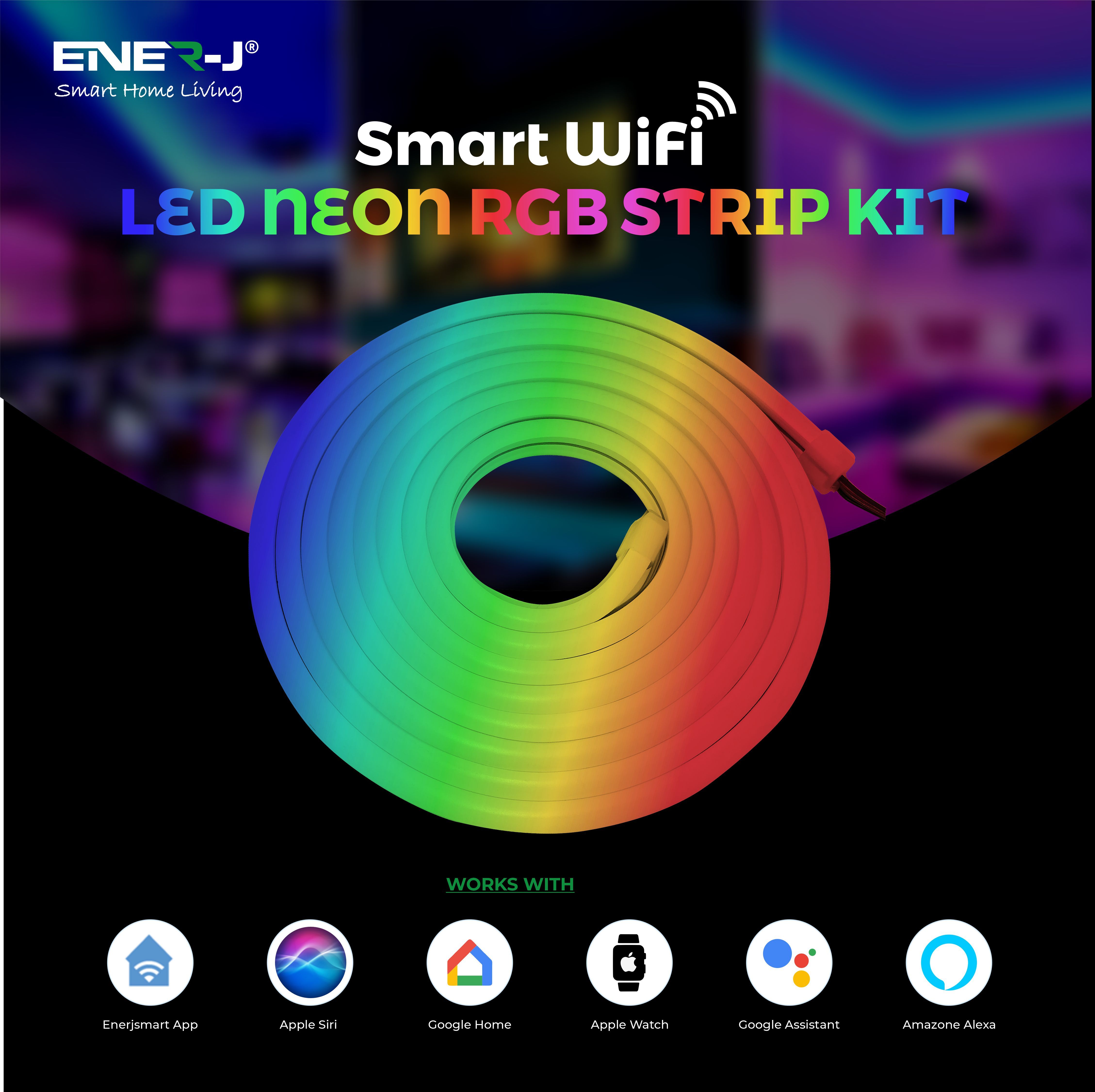 Smart WiFi RGB Neon LED Strip IP65 - 3 Meters, Plug & Play