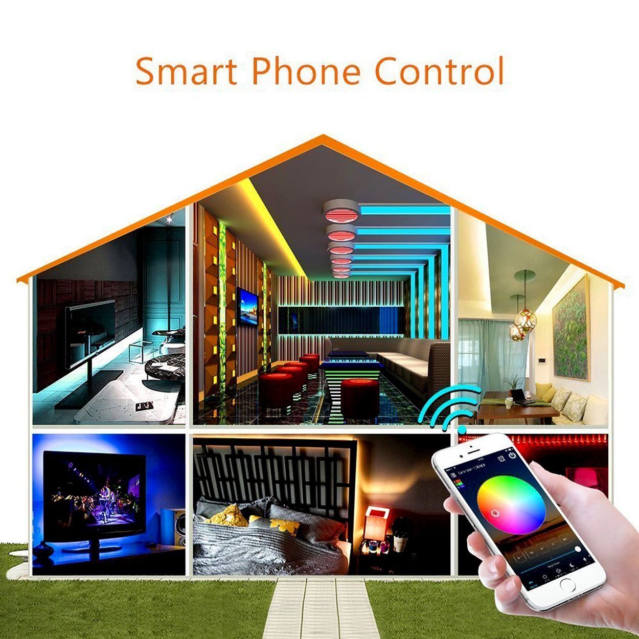 Smart Wi-Fi RGB LED Strip Plug and Play Kit - 5 Meters, IP65, APP & Voice Control