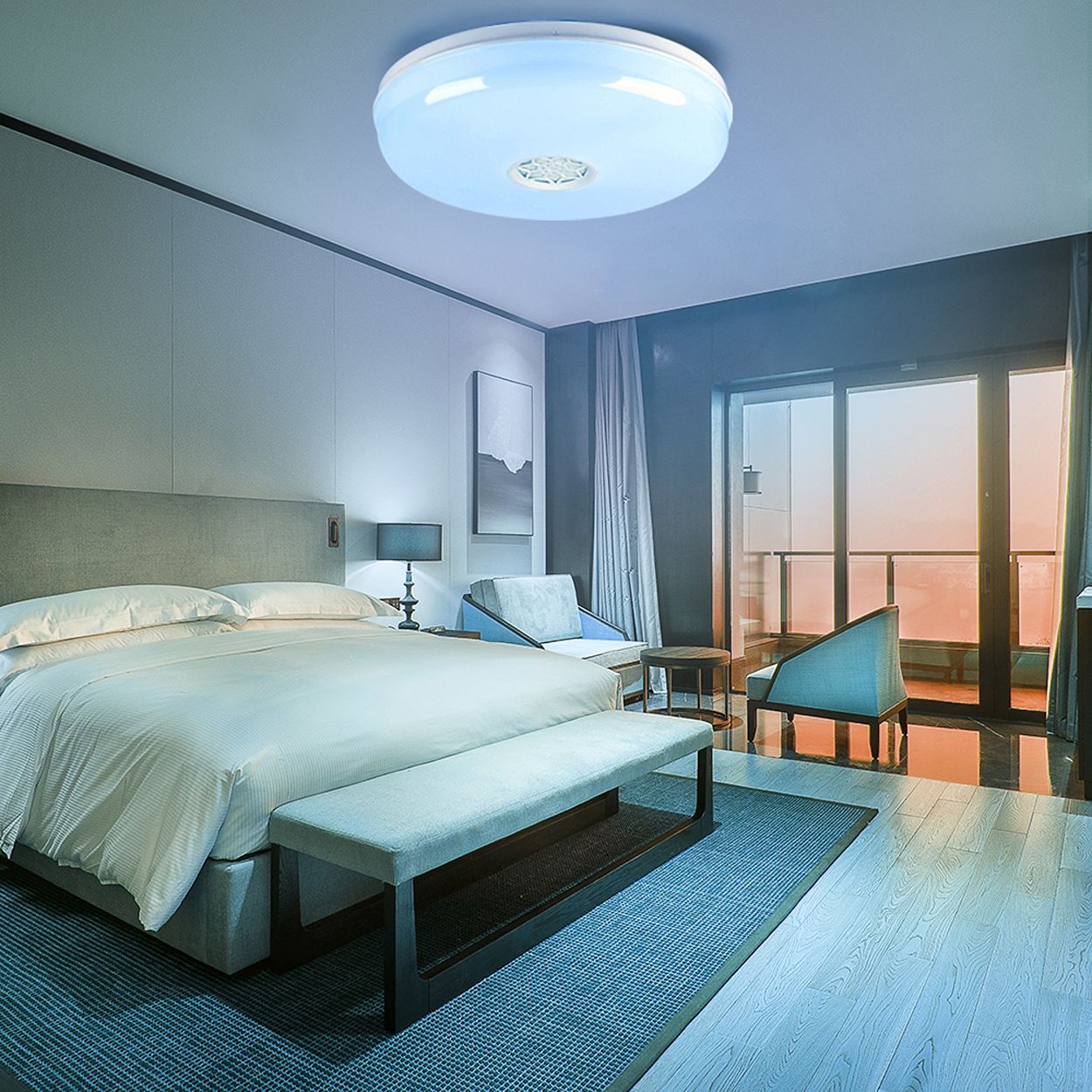 Smart WiFi 24W LED Ceiling Wall Bulkhead with Bluetooth Speaker, 2700K to 6500K & RGB CCT & Dimmable