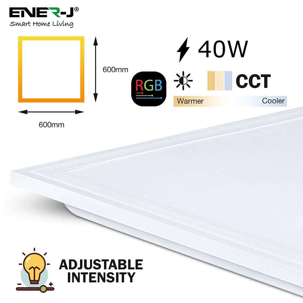 600 by 600mm Smart RGB&CCT Backlit Ceiling LED Panel Light, Remote, APP & Voice Control
