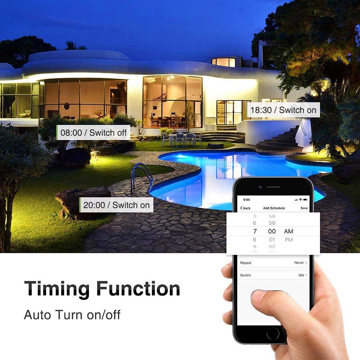 Smart WiFi 16W LED Floodlight, RGB&CCT Changing, APP & Voice Control