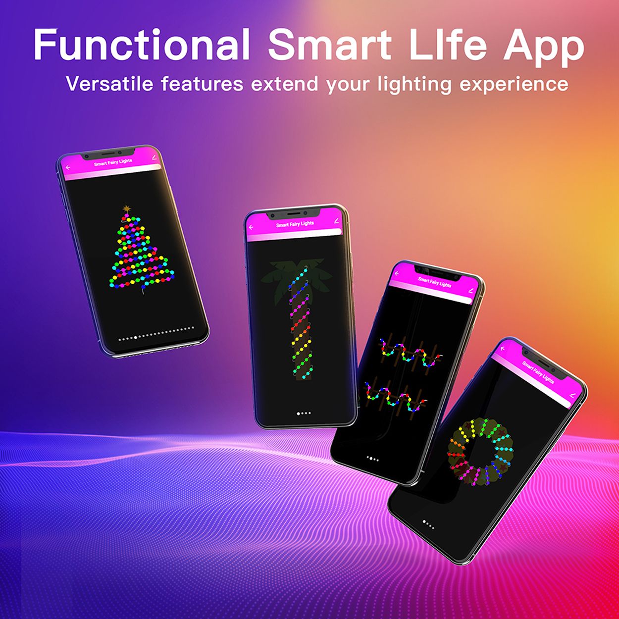 Smart WiFi RGB Fairy Lights 5m with 50 LEDs, APP & Voice Control, IP65