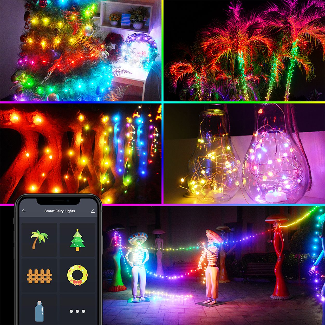 Smart WiFi RGB Fairy Lights 5m with 50 LEDs, APP & Voice Control, IP65