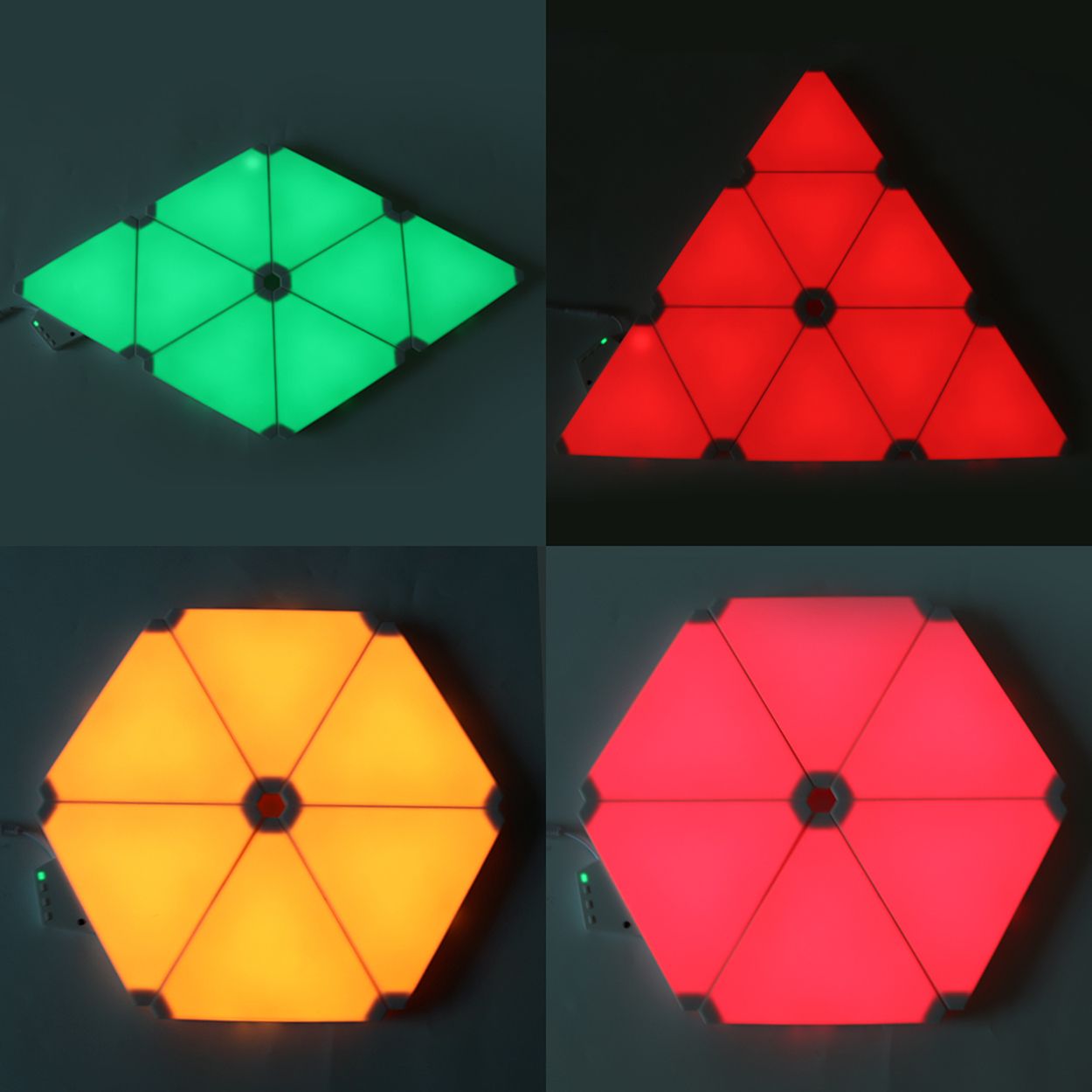 Smart WiFi Triangle RGB LED Light with Remote Control, APP Control remotely or Voice Control, 6 Pack