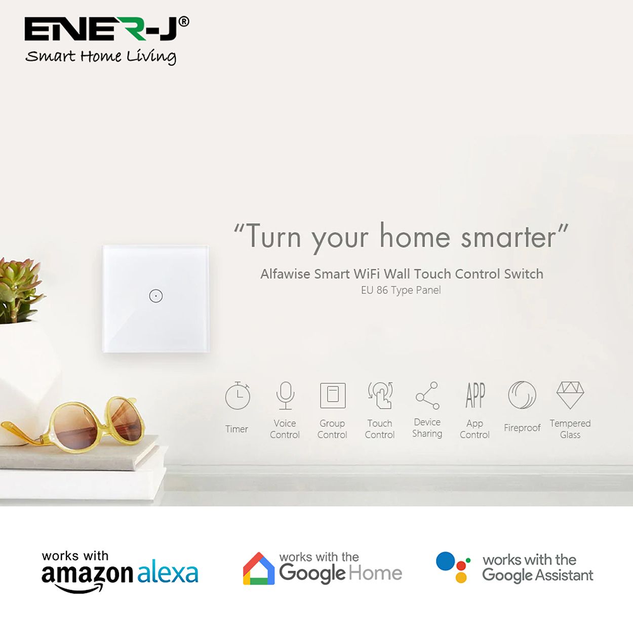 Smart WiFi Touch Switch 2 Gang, White Body, No Neutral Needed