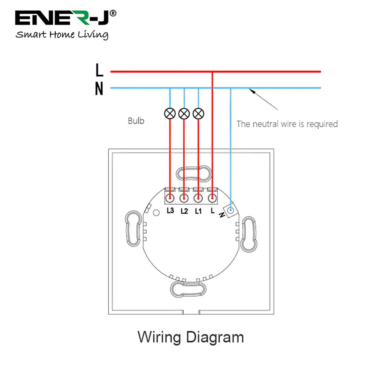 Smart WiFi Touch Switch 2 Gang, White Body, No Neutral Needed