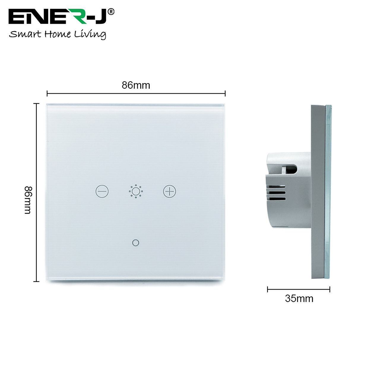 WiFi & RF Smart 1 Gang Dimmable Touch Switch, White, Compatible with Wireless Kinetic Switches