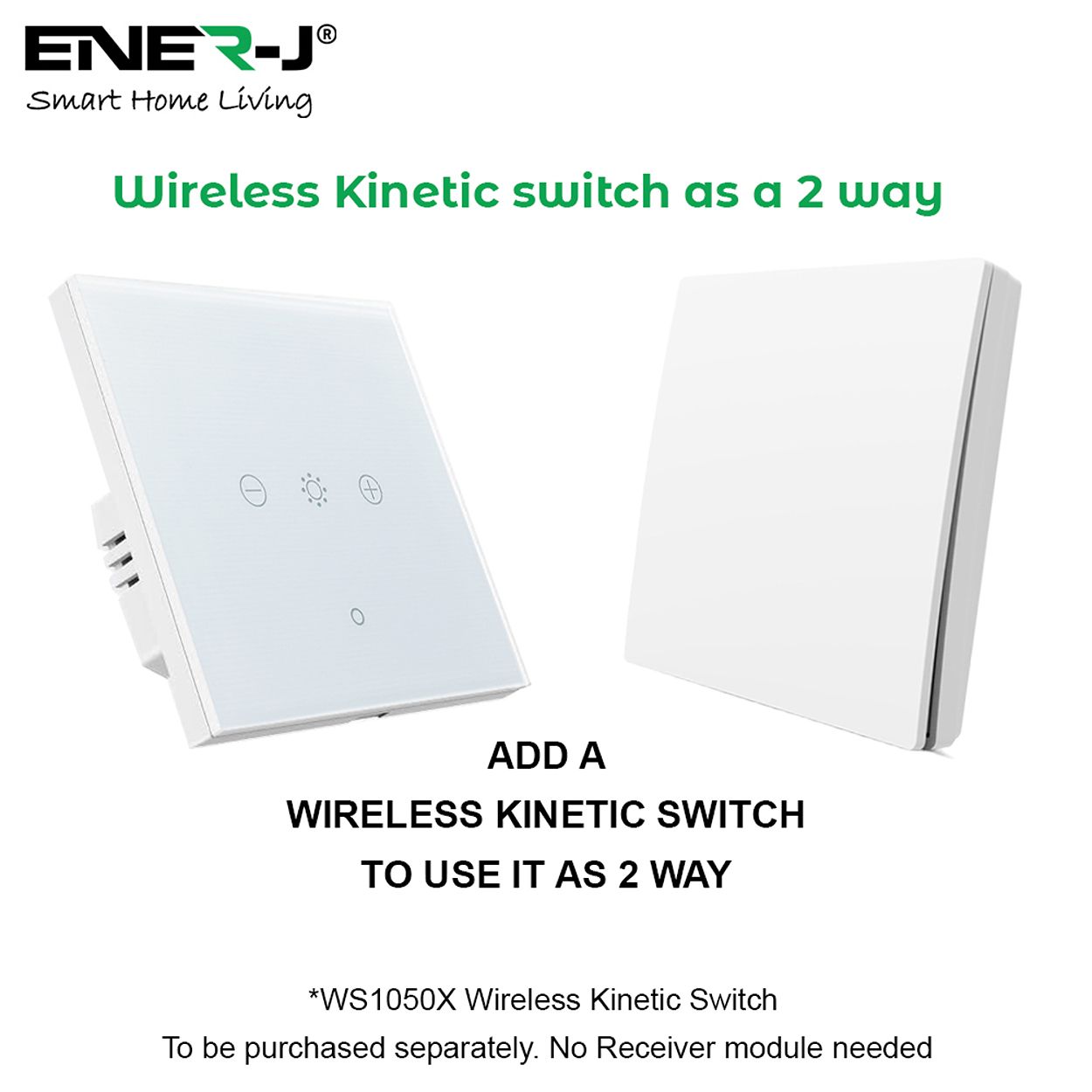 WiFi & RF Smart 1 Gang Dimmable Touch Switch, White, Compatible with Wireless Kinetic Switches