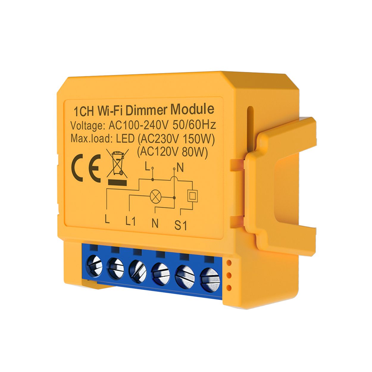 Smart WiFi Dimmable Light Switch Module 1CH, Seamless Brightness Control with App & Voice