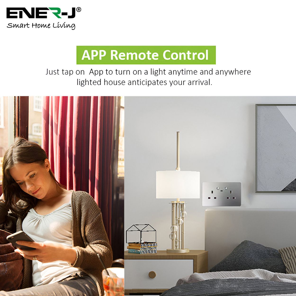 Smart WiFi Twin Socket 13A & 2.1A Micro USB, Silver Body, APP & Voice Control