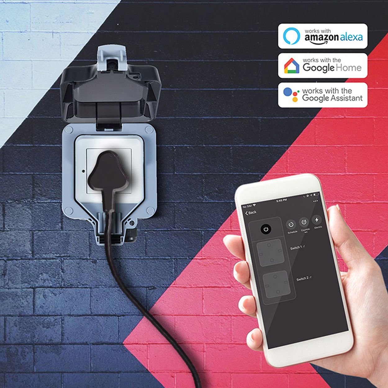 Smart WiFi Weatherproof Outdoor Single Socket 13A