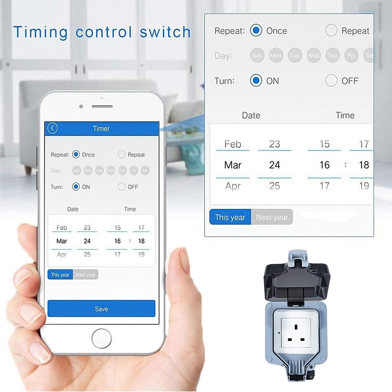 Smart WiFi Weatherproof Outdoor Single Socket 13A