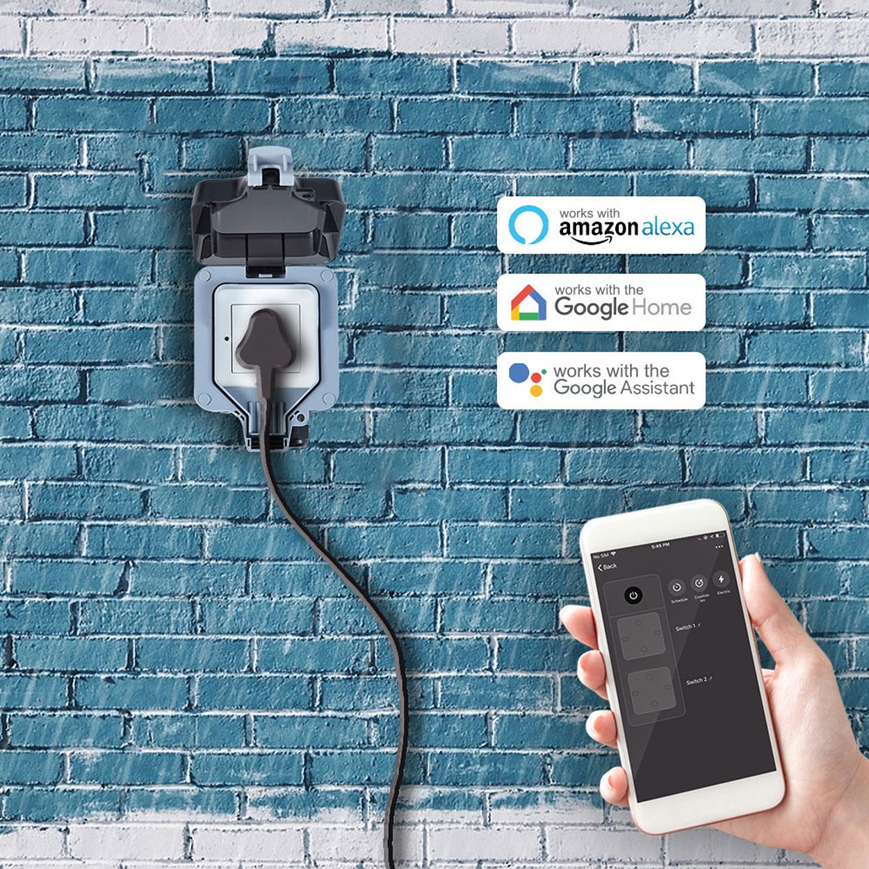 Smart WiFi Weatherproof Outdoor Single Socket 13A