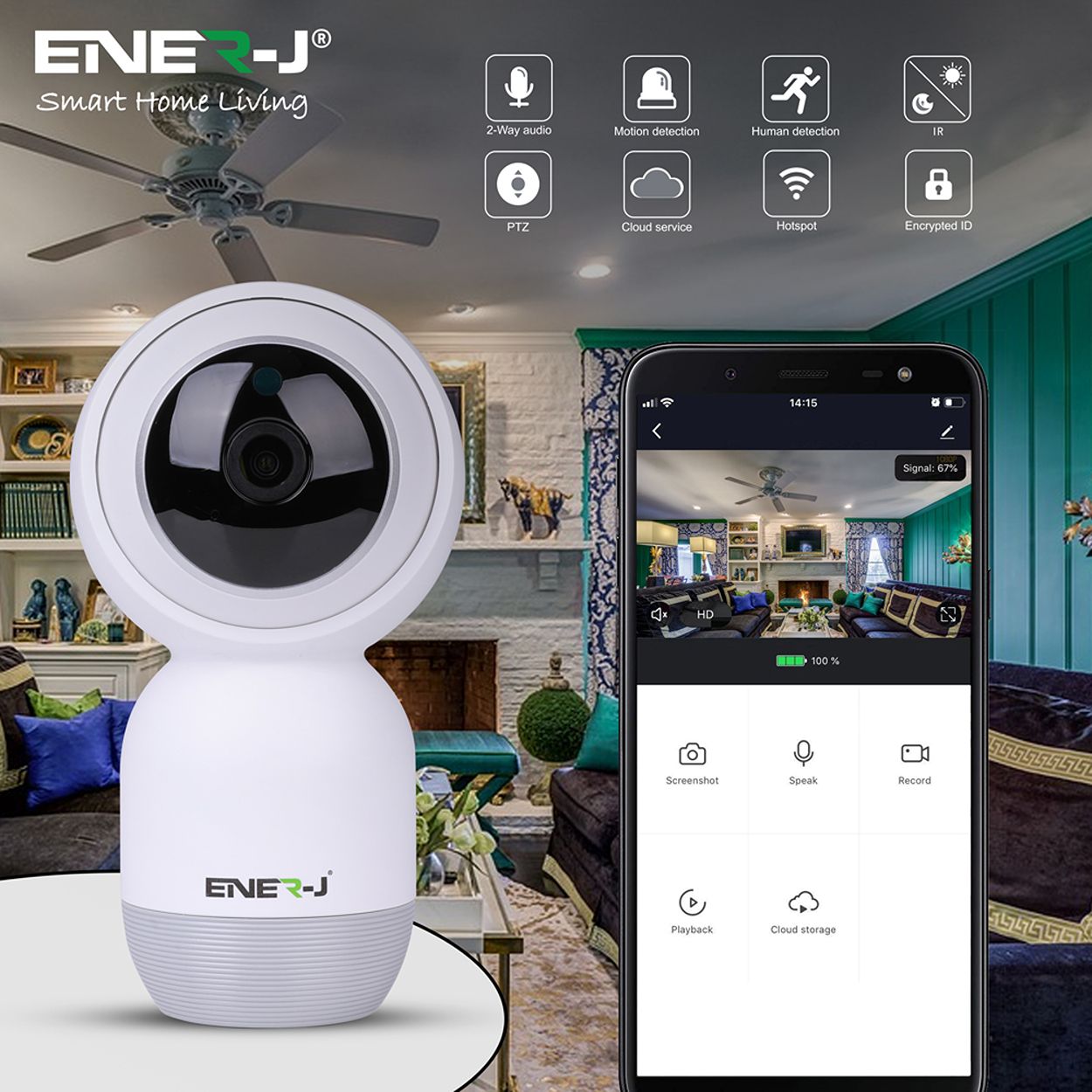 Smart WiFi Indoor IP Camera with Auto Tracker, APP & Voice Control