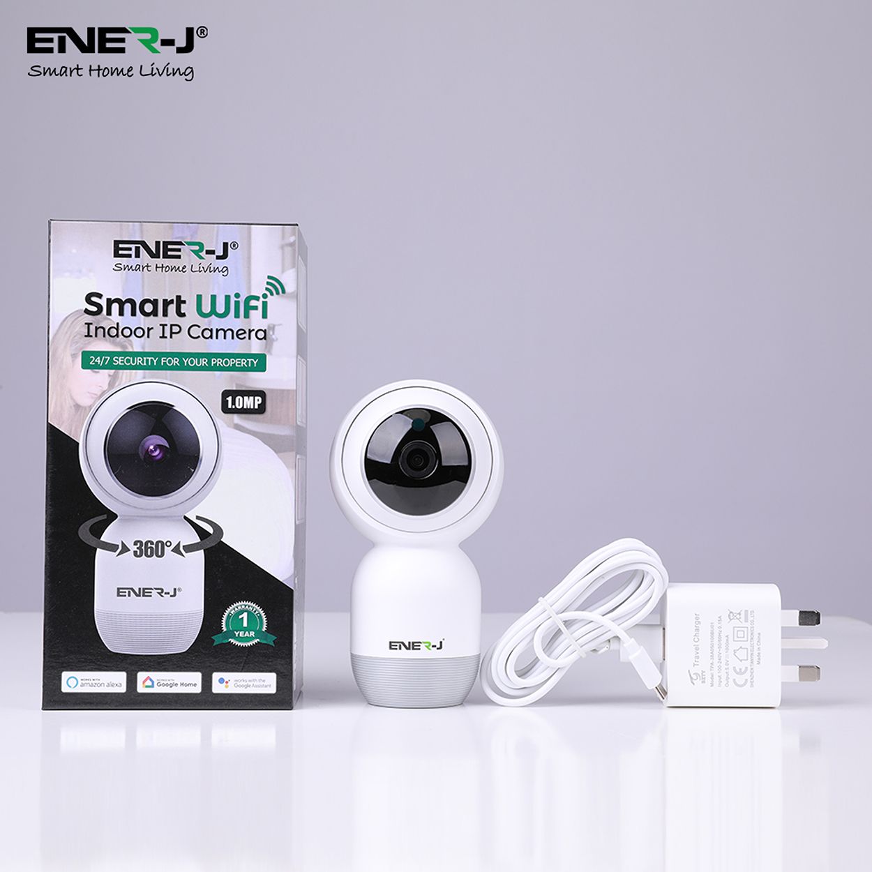Smart WiFi Indoor IP Camera with Auto Tracker, APP & Voice Control