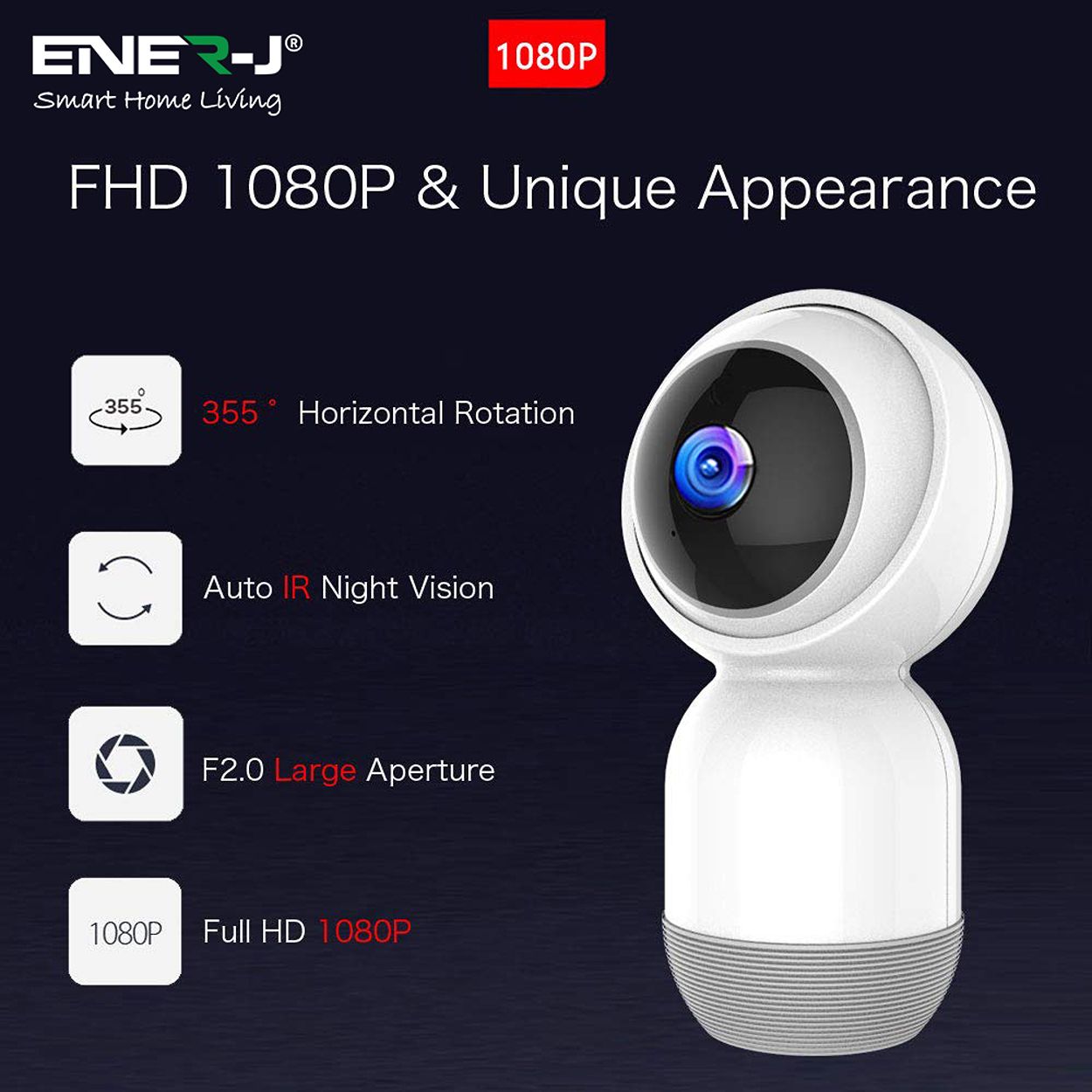 Smart WiFi Indoor IP Camera with Auto Tracker, APP & Voice Control