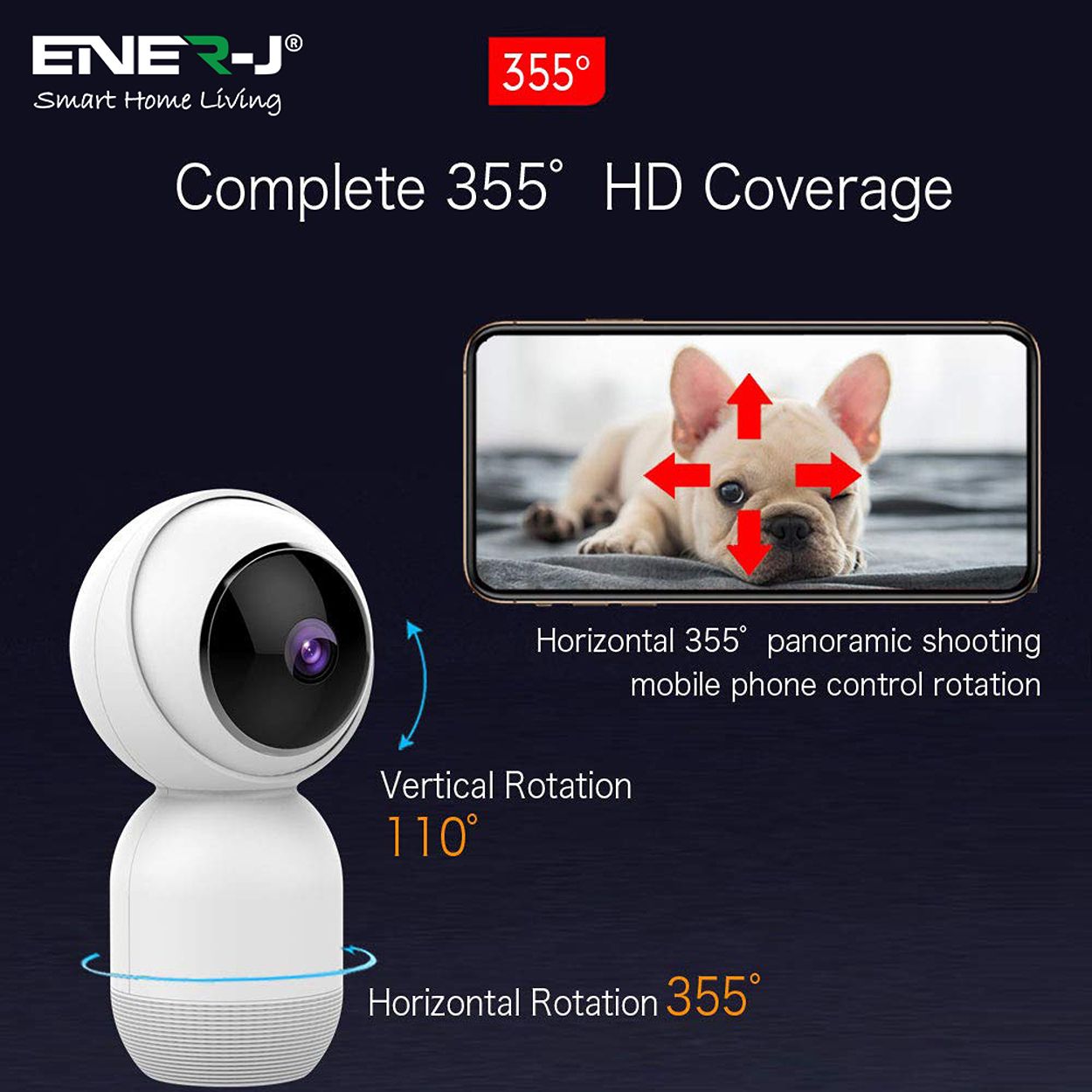 Smart WiFi Indoor IP Camera with Auto Tracker, APP & Voice Control