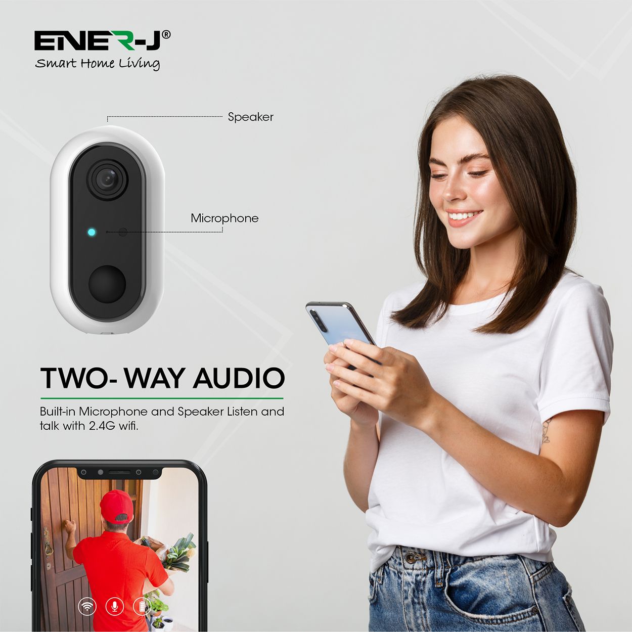 ENER-J Smart Battery-Powered Outdoor Smart Camera