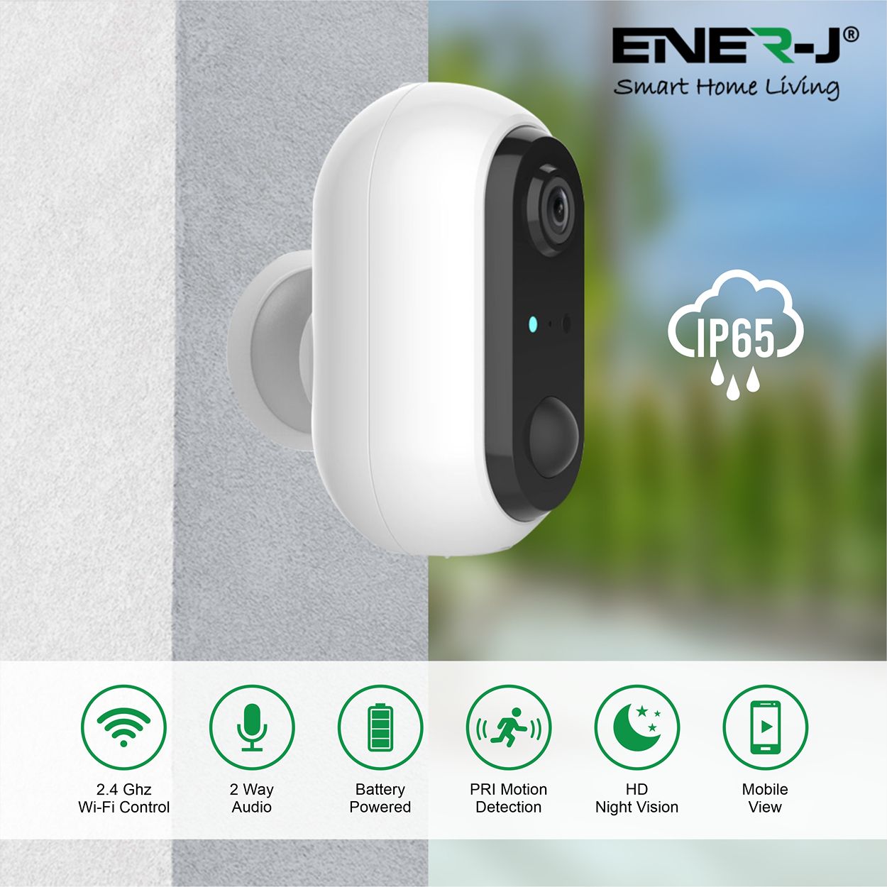 ENER-J Smart Battery-Powered Outdoor Smart Camera