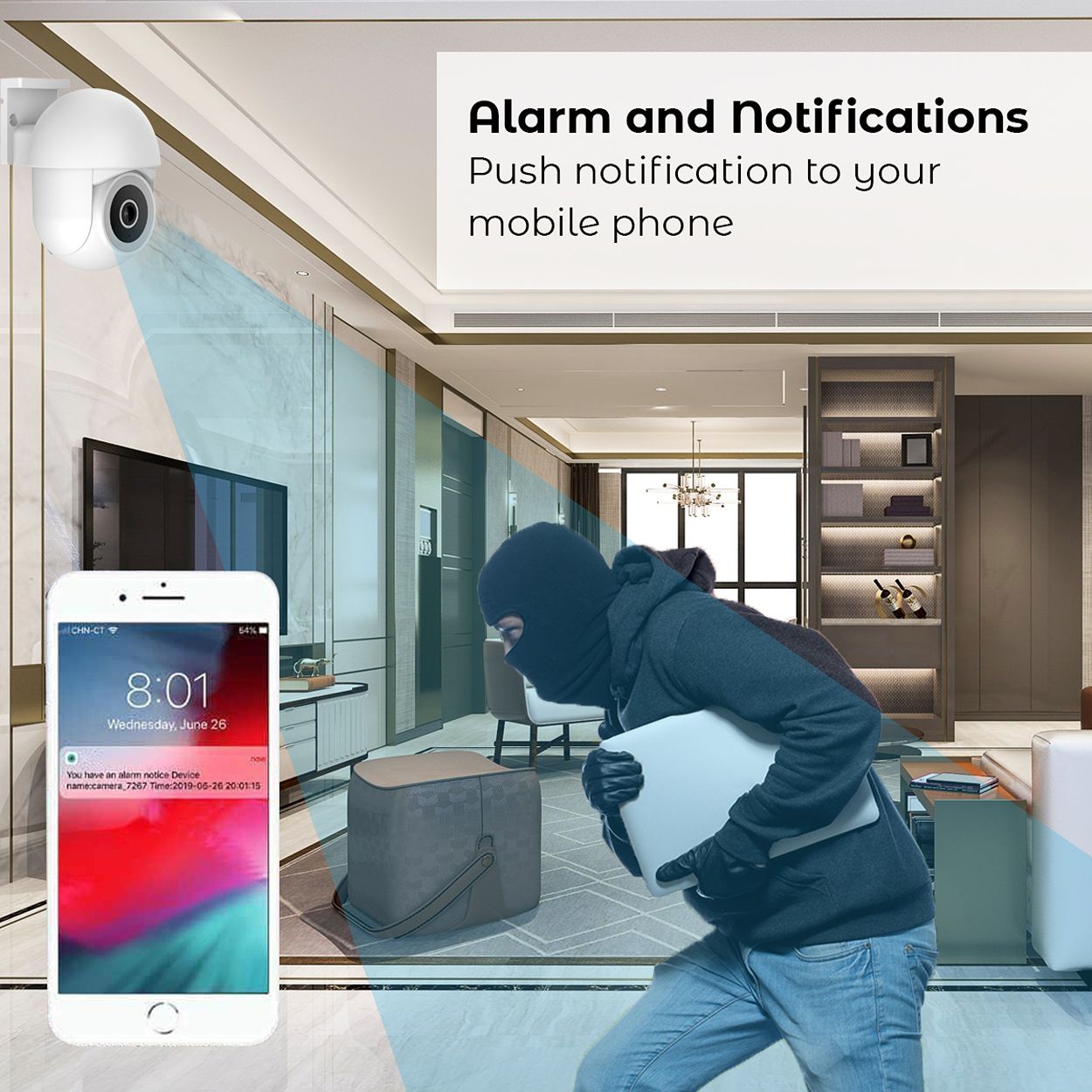 Smart WiFi Outdoor Dome IP Camera 1080P, White Body