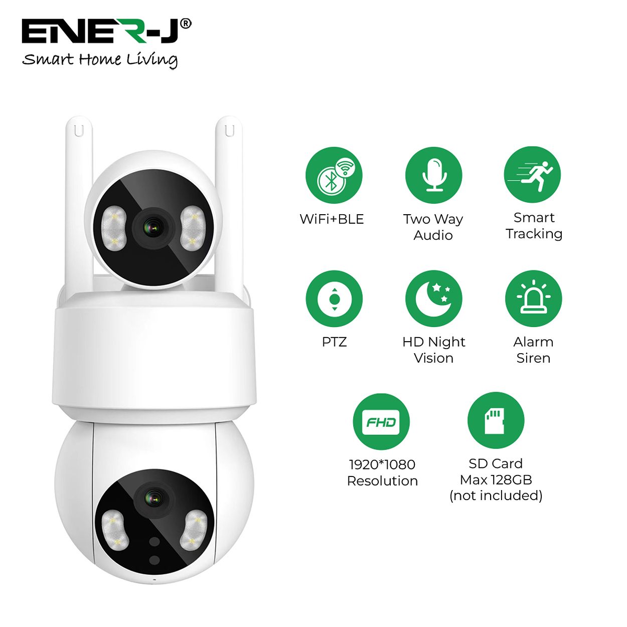 Smart Wi-Fi Dual Lens Outdoor Dome IP Camera - White Housing, IP65
