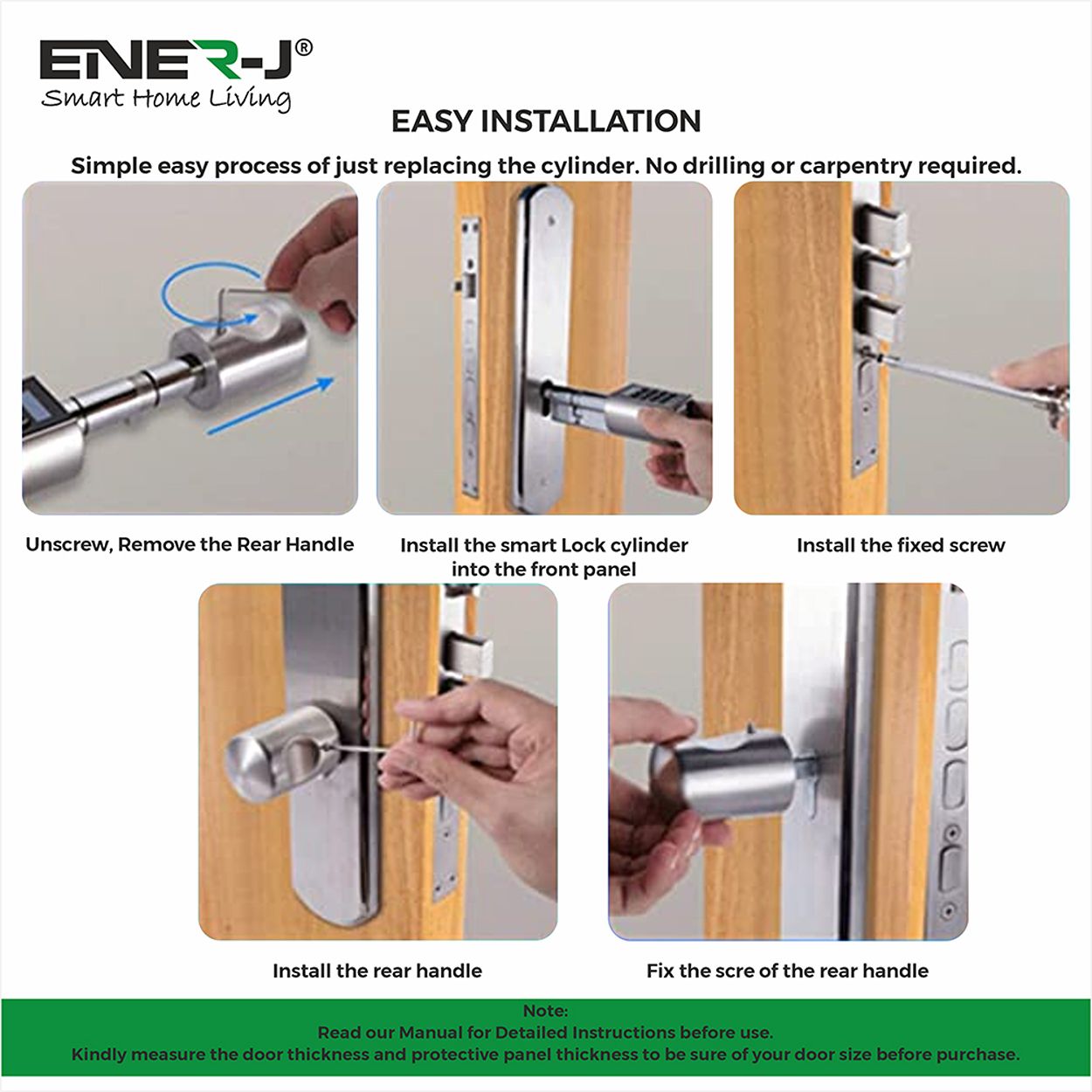 Smart Adjustable Cylinder Door Lock