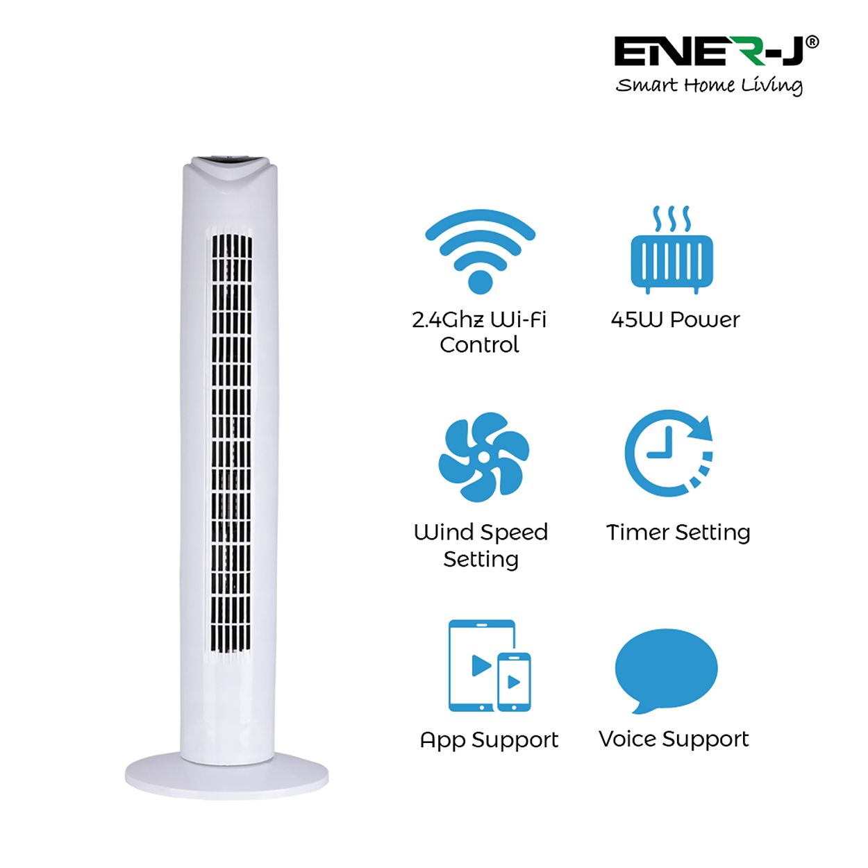 Smart Wi-Fi Tower Fan