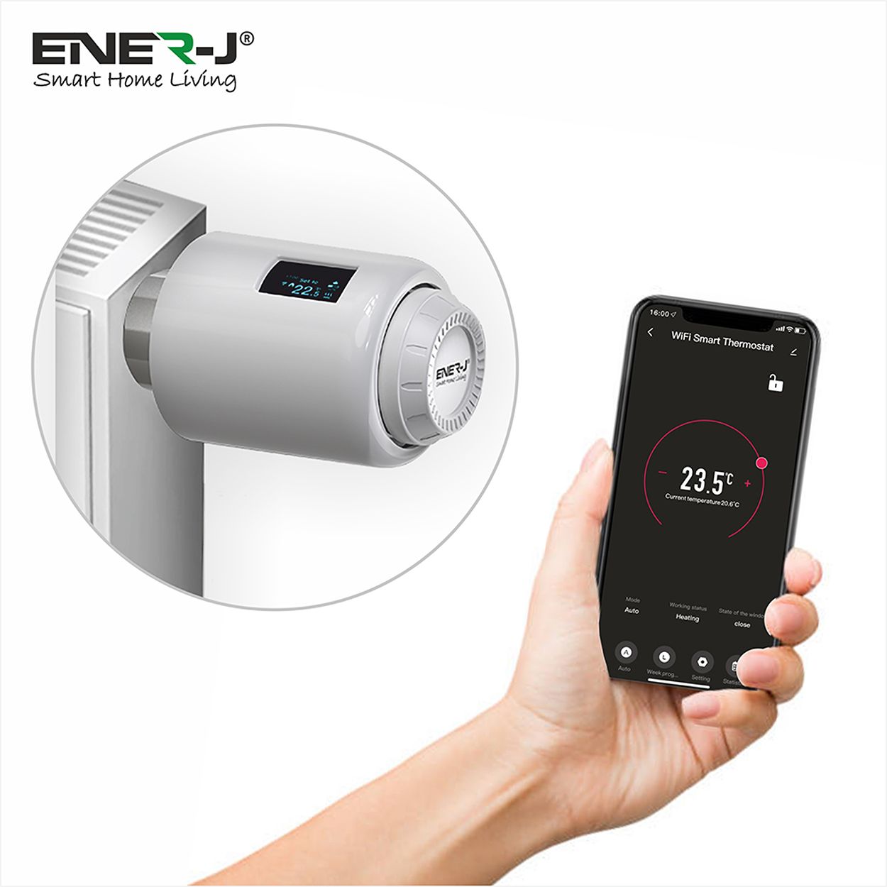 Wi-Fi Smart Thermostatic Radiator Valve with Screen