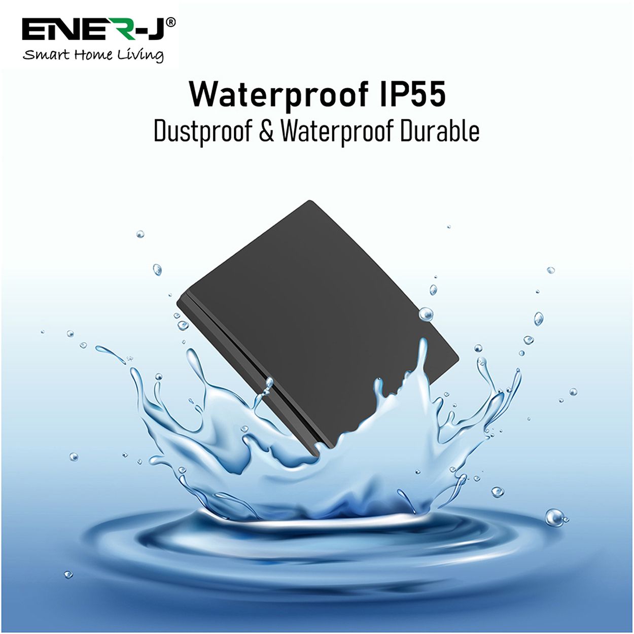 1 Gang Wireless Kinetic Switch Black Body, IP65 - ECO Series